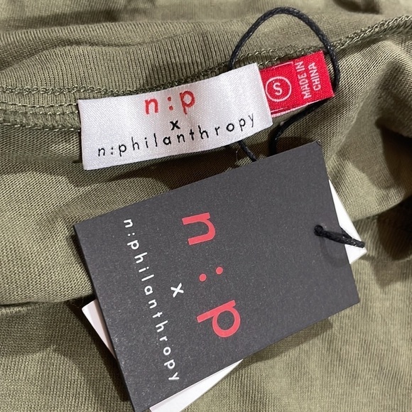 NWT n:PHILANTROPHY Francis Tee Dress Olive Green - Picture 3 of 9